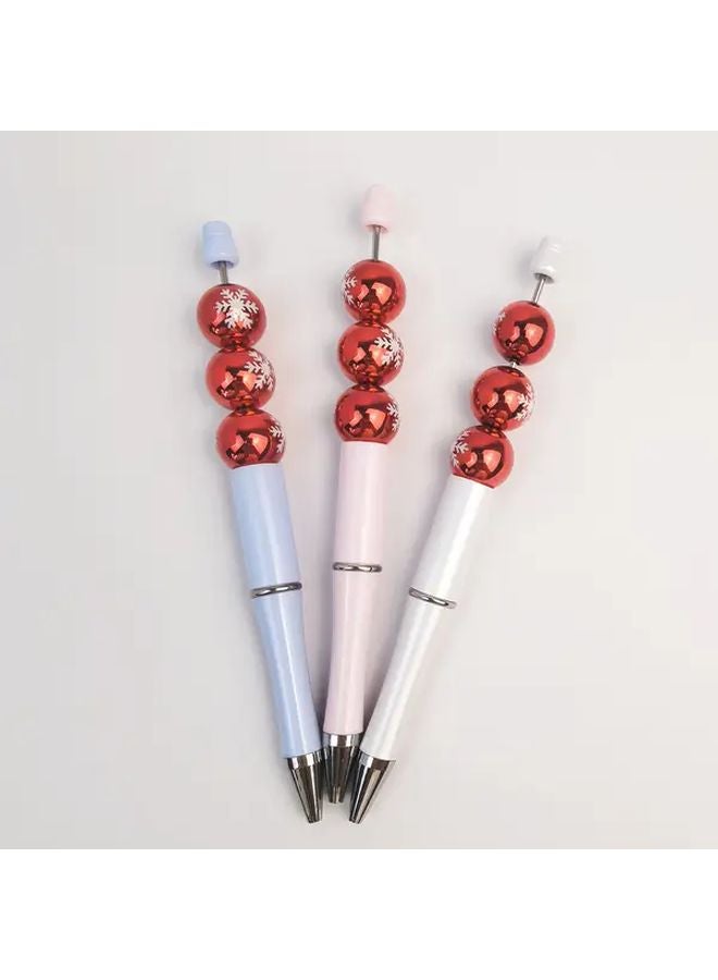 6pcs Red White Floral Acrylic Beads For Jewelry Making Christmas Decorations - Image 5